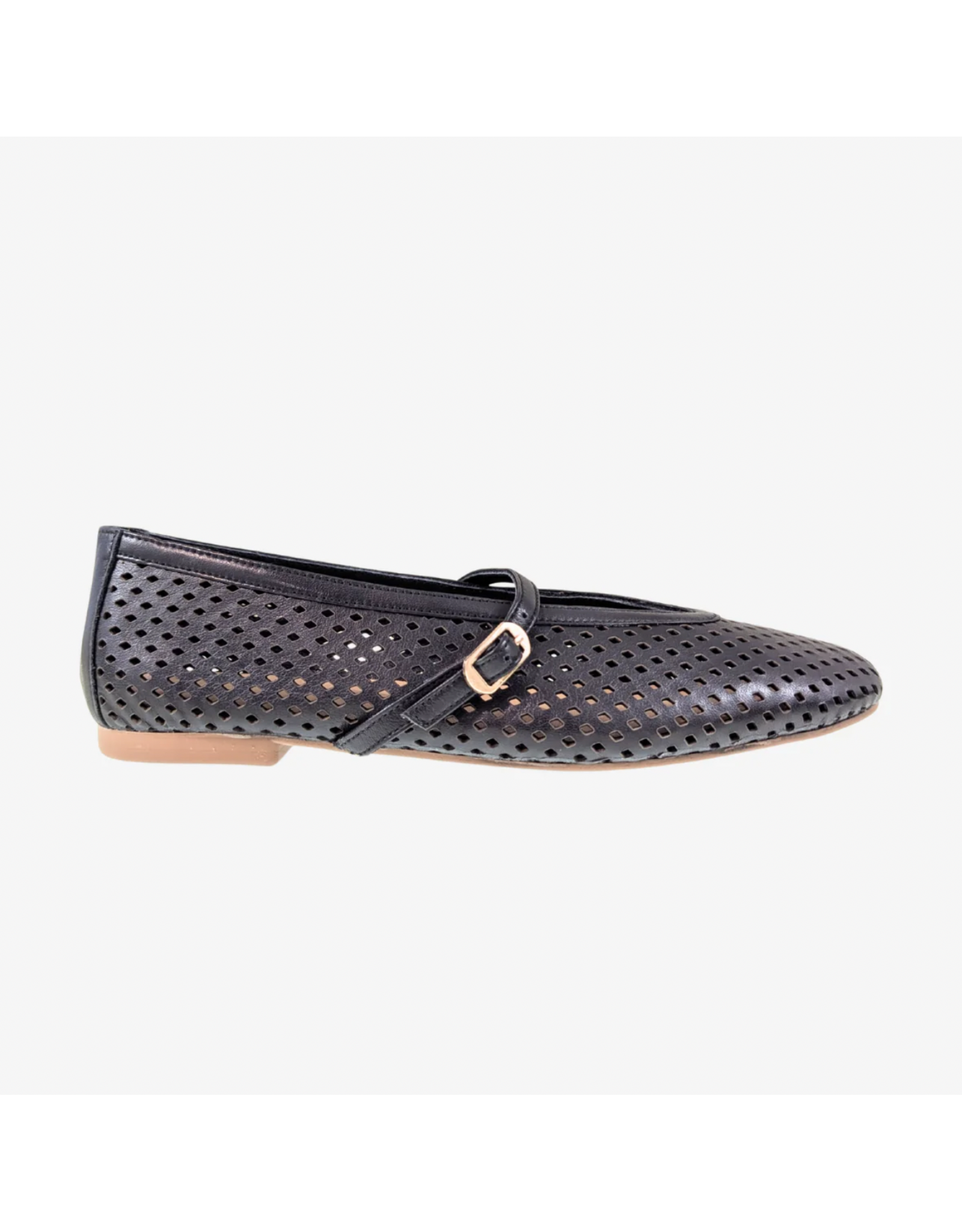 Ateliers Ateliers - Sian Perforated Mary-Jane Flat (Black)