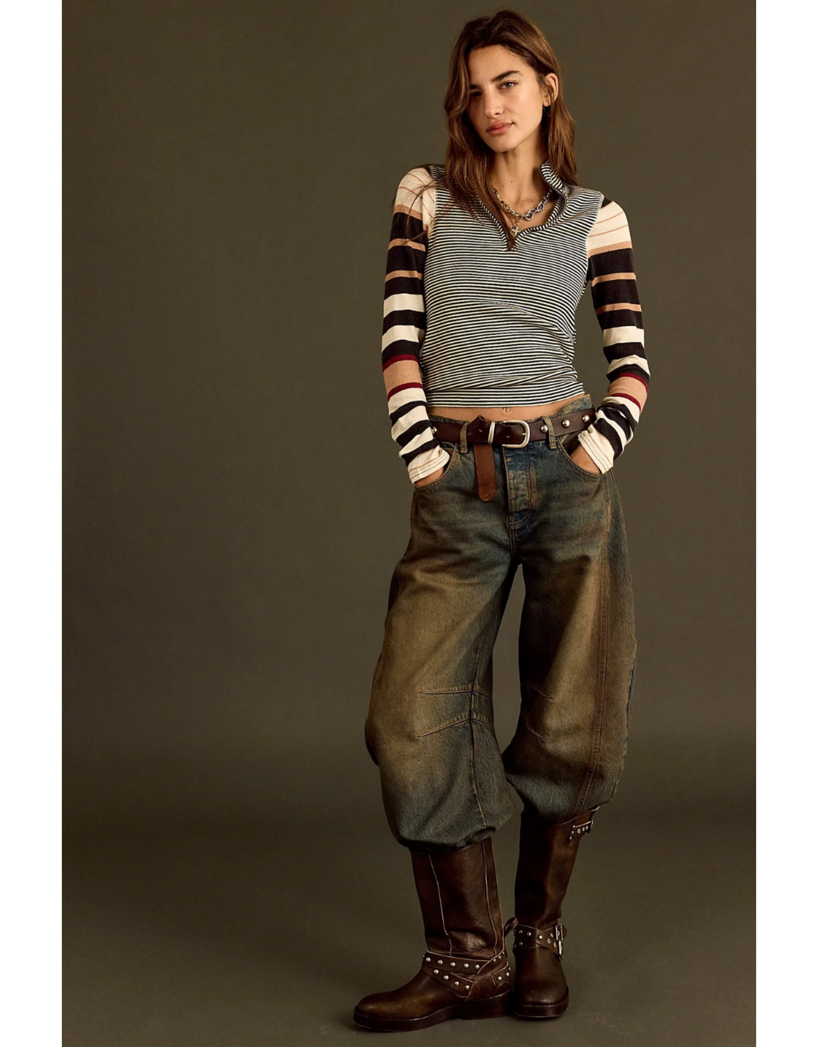 Free people Free People - Avery Zip Up (Black Combo)