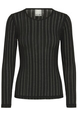 ICHI ICHI - Olivie Vertical Stripe Top (Black)