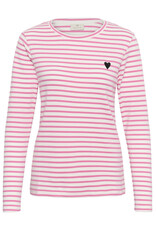 Kaffe Kaffe - Liddy Striped Long Sleeve Shirt (Chalk / Pink)