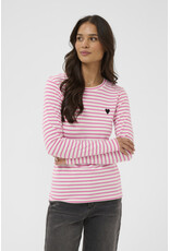 Kaffe Kaffe - Liddy Striped Long Sleeve Shirt (Chalk / Pink)