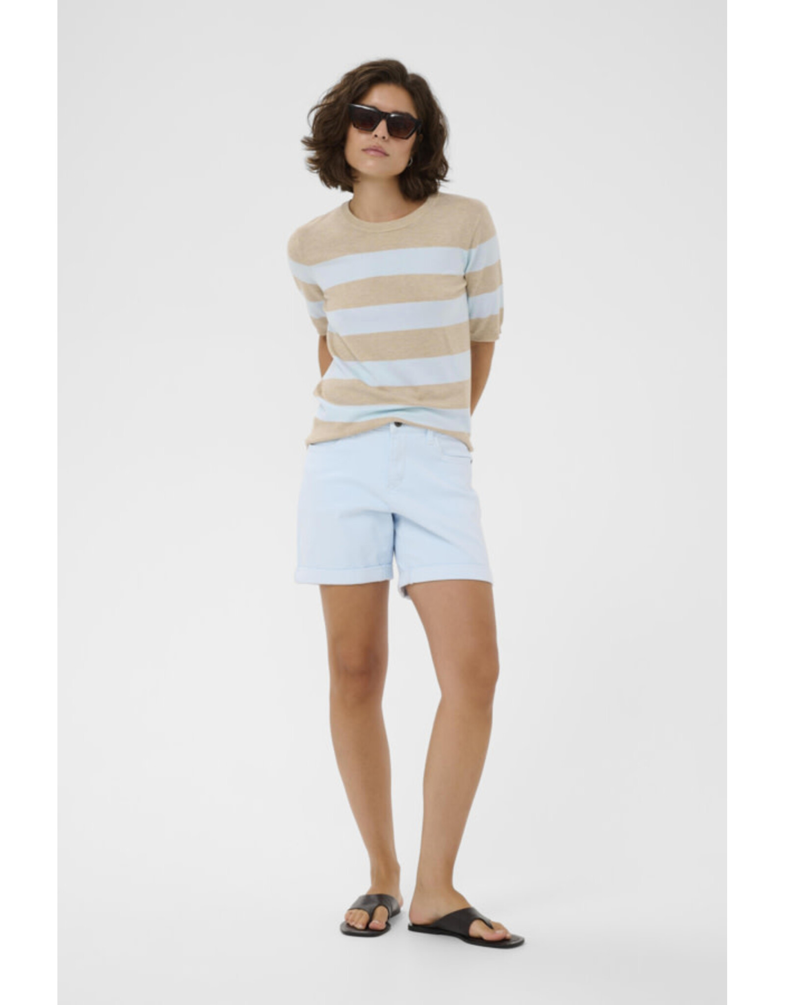 Kaffe Kaffe - Lizza stripe (Feather / Light Blue)
