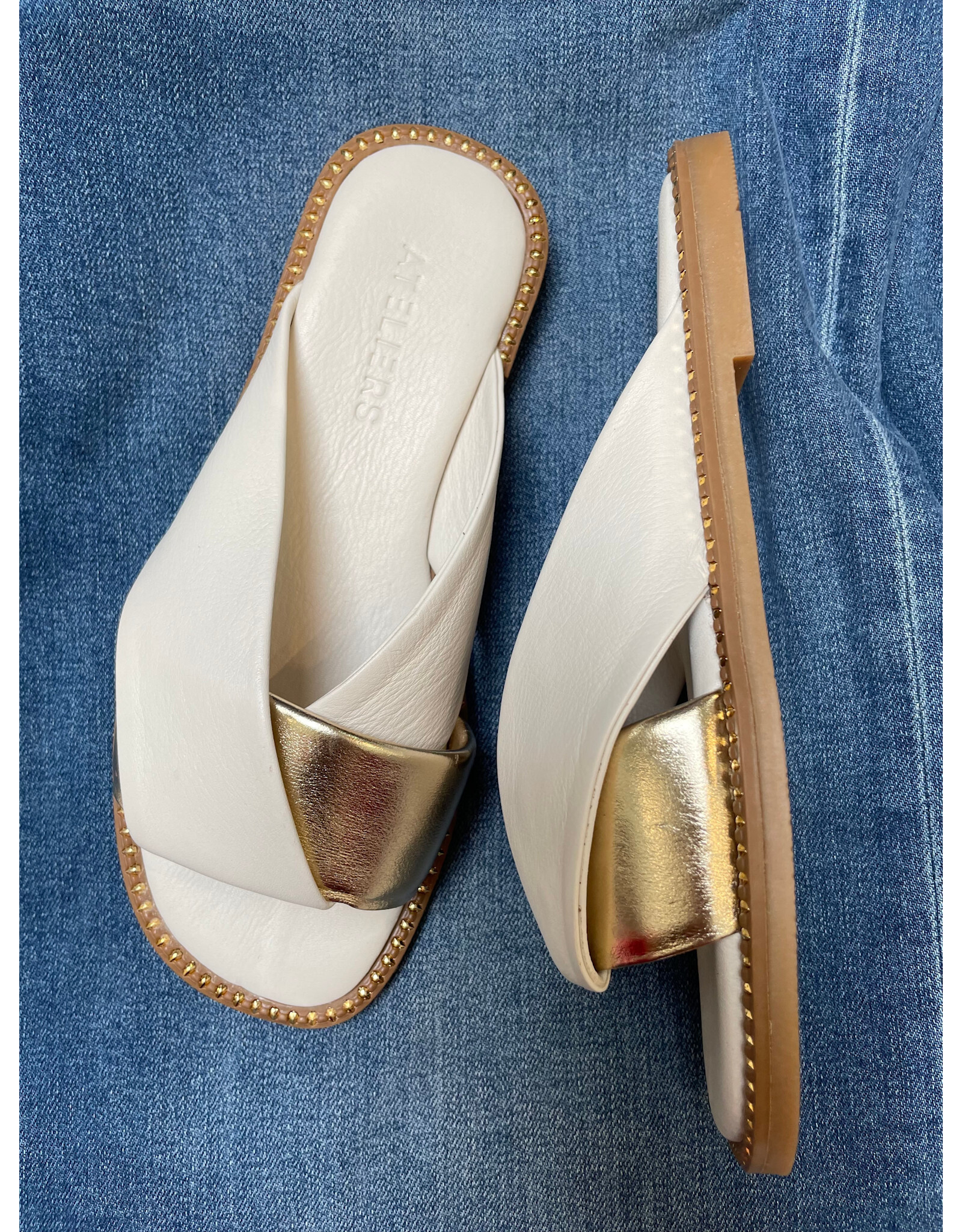 Ateliers Ateliers - Fausto Leather Slide (White)