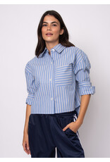 RD Style RD Style - Kerwin Crop Long Sleeve Shirt (Slate Blue)