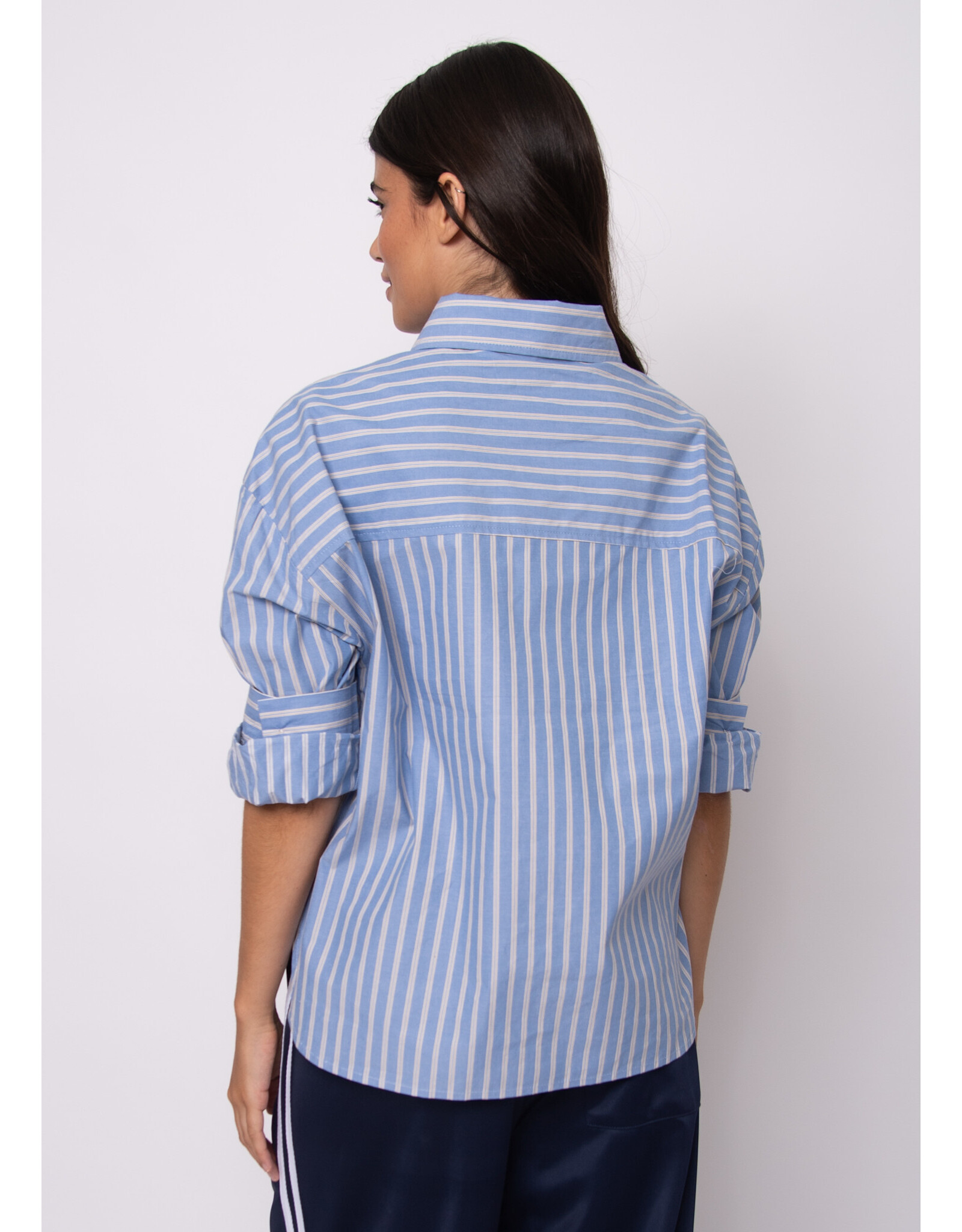 RD Style RD Style - Kerwin Crop Long Sleeve Shirt (Slate Blue)