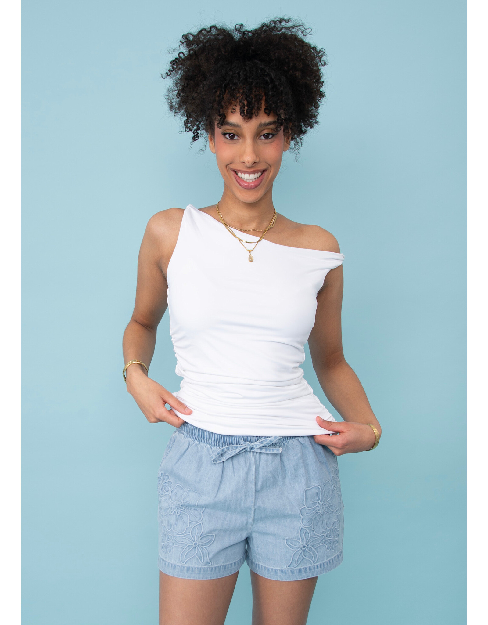 RD Style RD Style - Charlotte Ruched Tank (White)