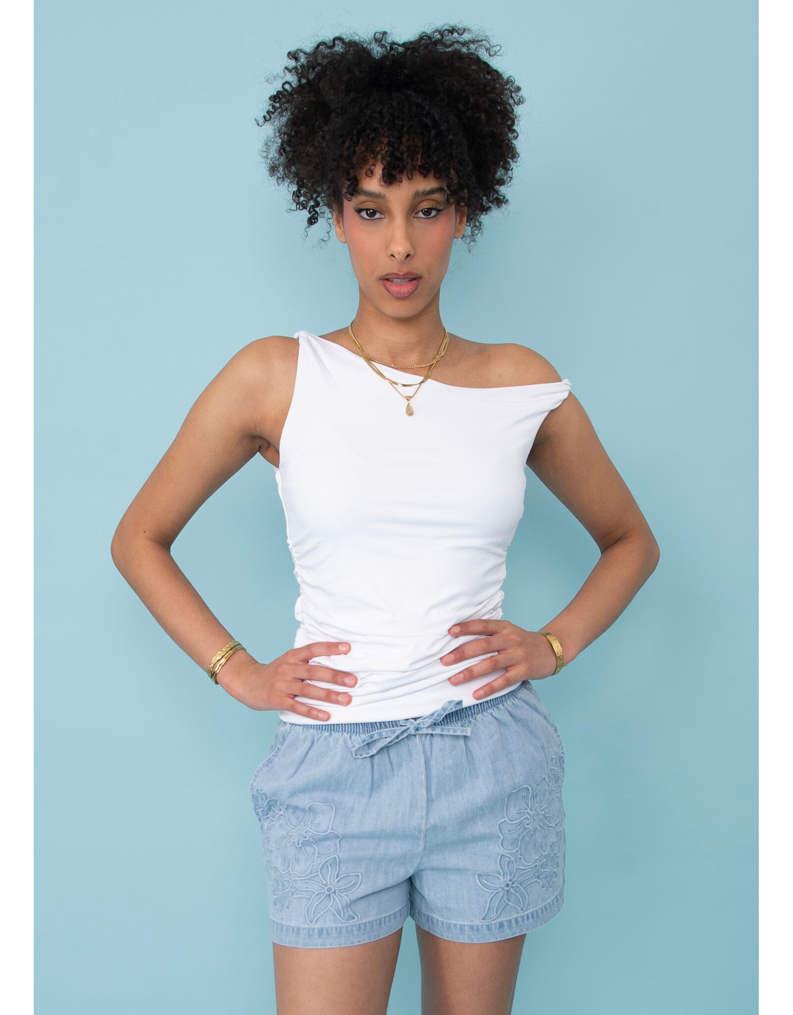 RD Style RD Style - Charlotte Ruched Tank (White)