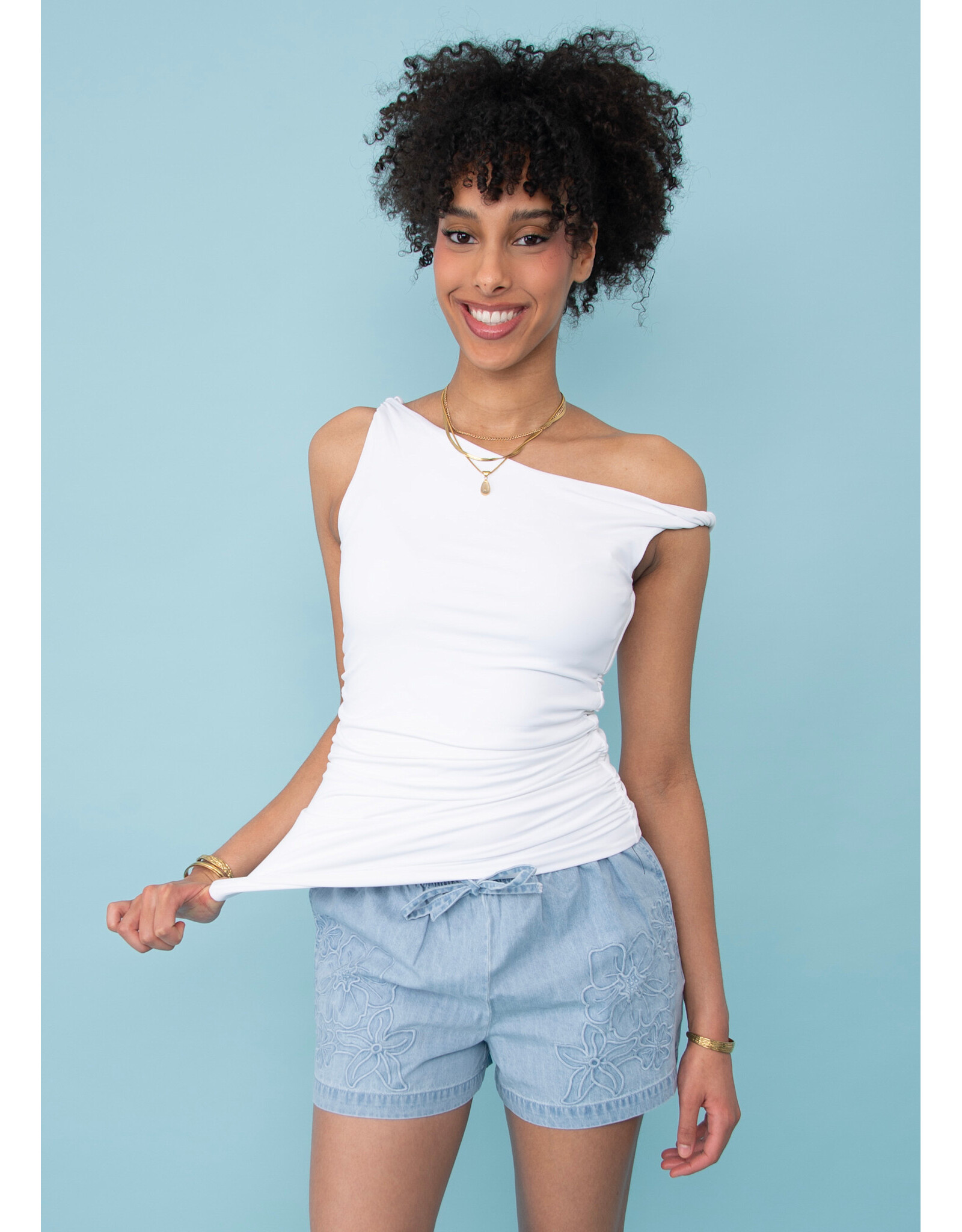 RD Style RD Style - Charlotte Ruched Tank (White)