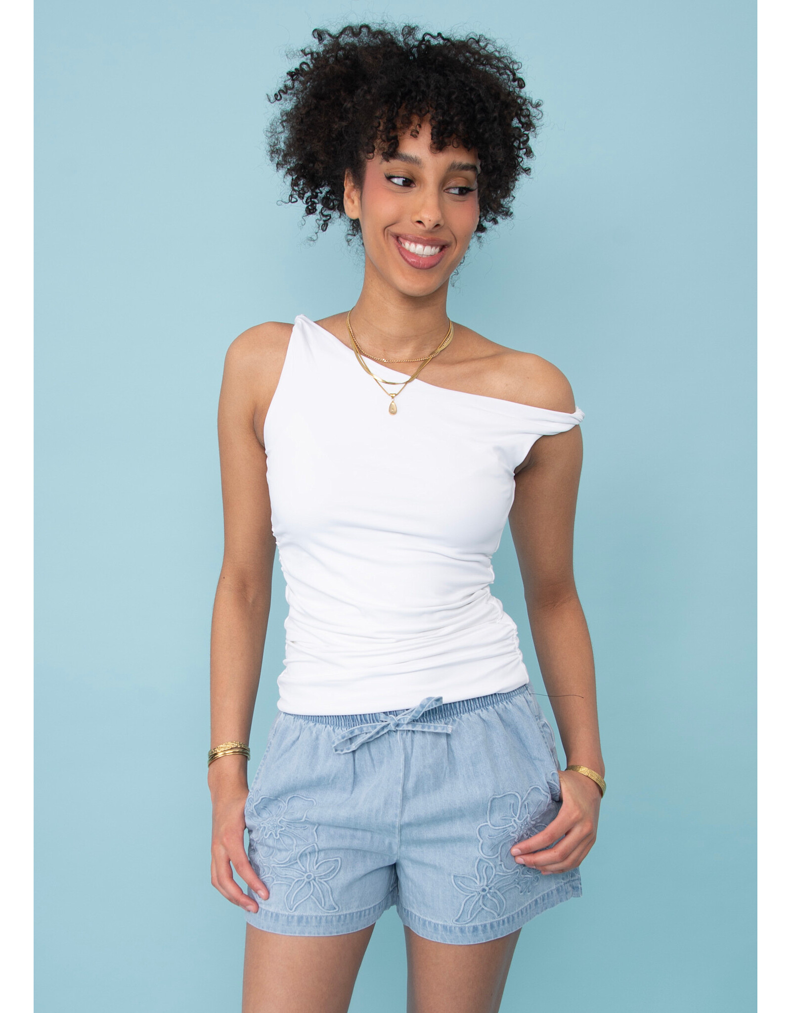 RD Style RD Style - Charlotte Ruched Tank (White)