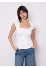 RD Style RD Style - Tiara Rib Rounded Square Neck Bodysuit (White)