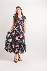 Papillon Papillon - Floral short sleeve maxi dress (Navy)
