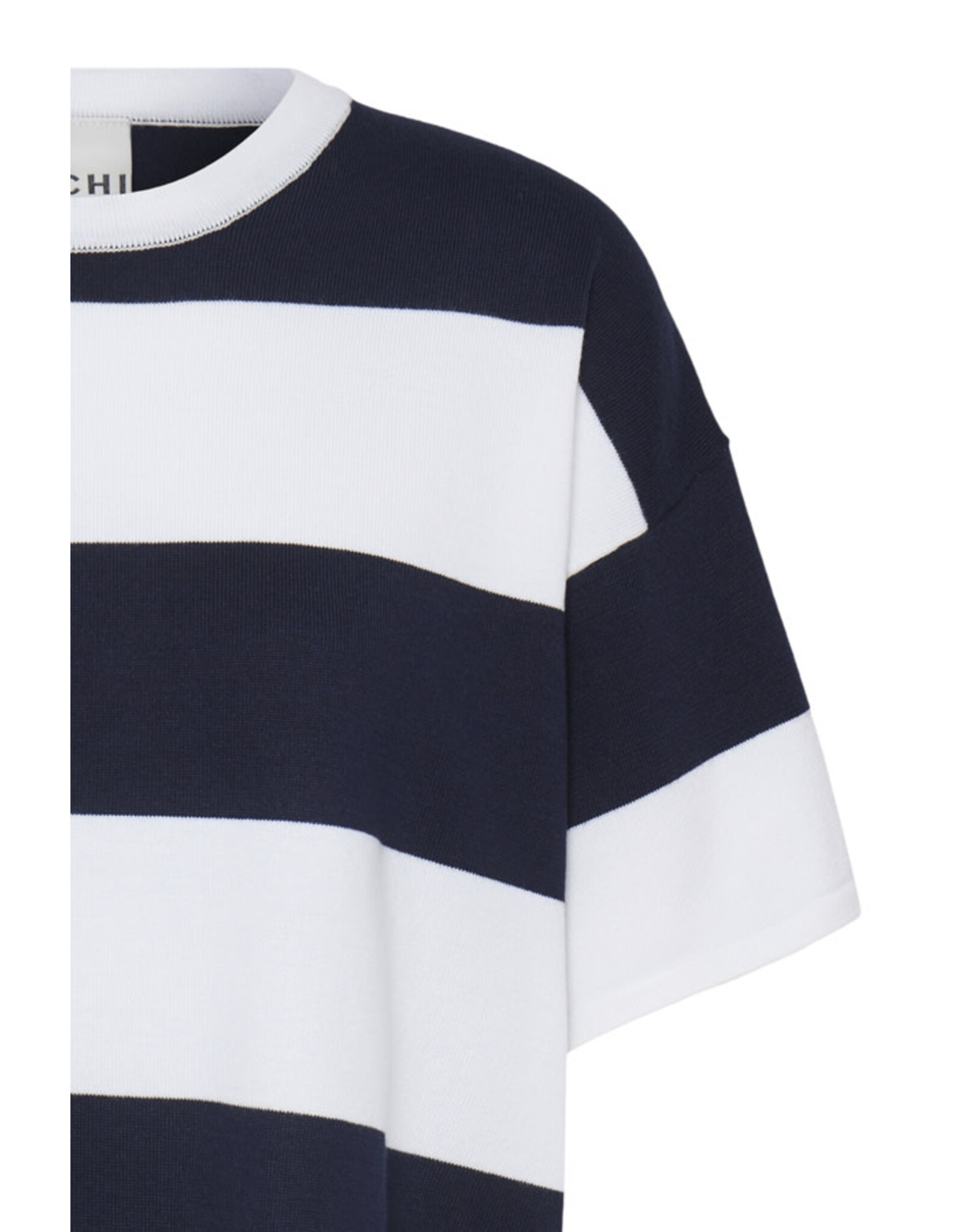 ICHI ICHI - Luls Wide Stripe Pullover (Off White / Navy)