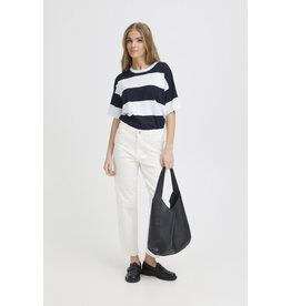 ICHI ICHI - Luls Wide Stripe Pullover (Off White / Navy)