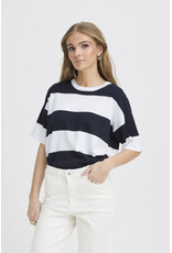 ICHI ICHI - Luls Wide Stripe Pullover (Off White / Navy)