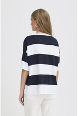 ICHI ICHI - Luls Wide Stripe Pullover (Off White / Navy)