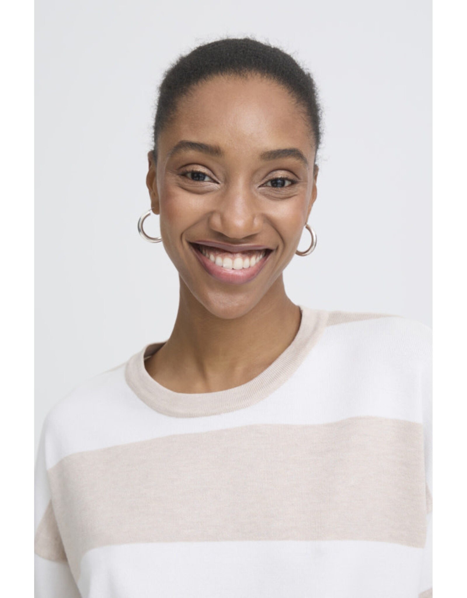 ICHI ICHI - Luls Wide Stripe Pullover (Off White / Oatmeal)