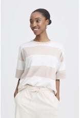 ICHI ICHI - Luls Wide Stripe Pullover (Off White / Oatmeal)