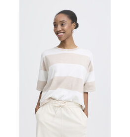 ICHI ICHI - Luls Wide Stripe Pullover (Off White / Oatmeal)
