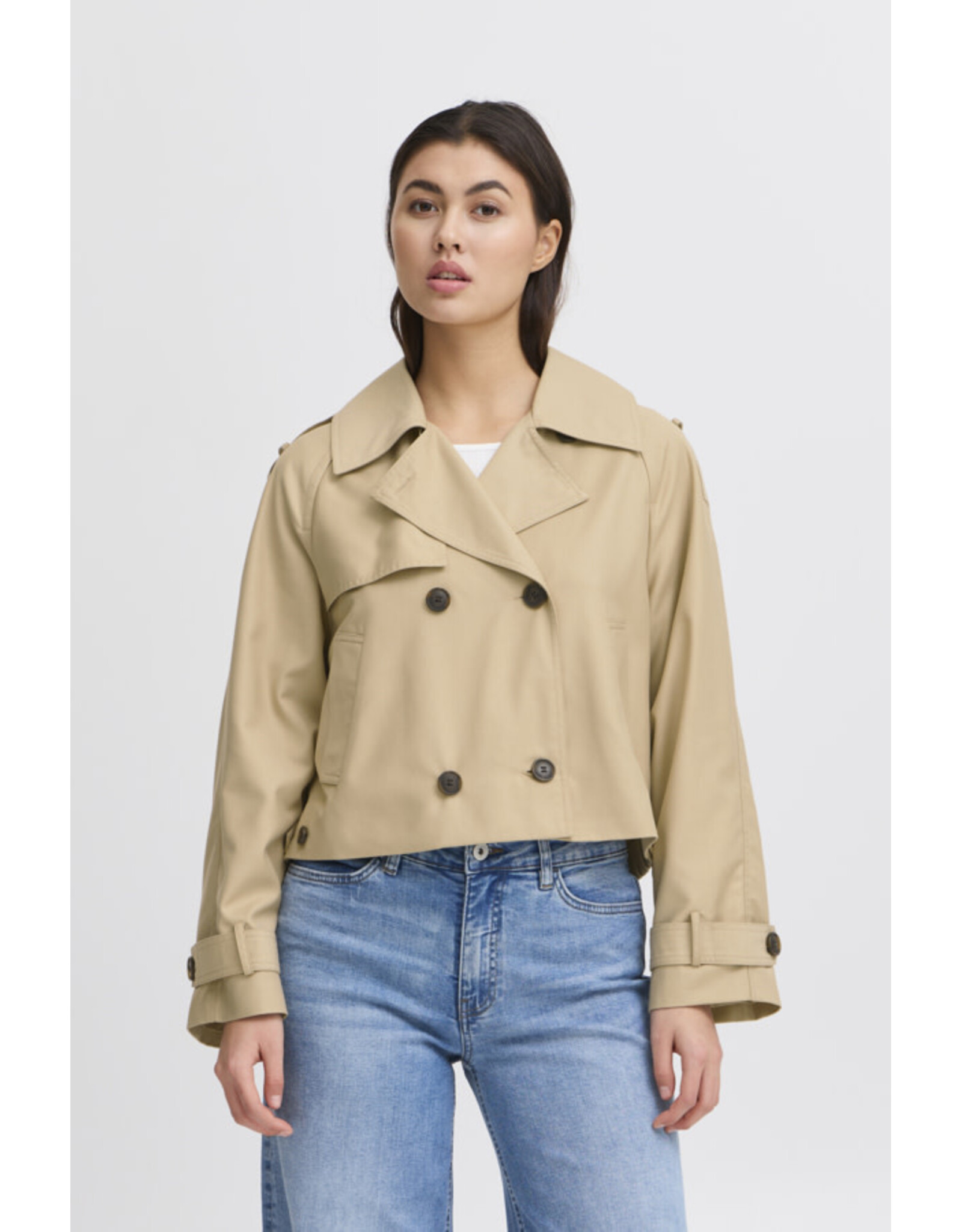 ICHI ICHI - Parza Cropped Trench (Cornstalk)