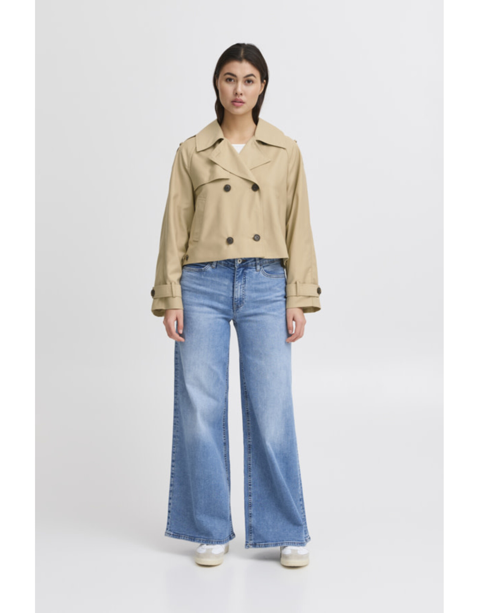 ICHI ICHI - Parza Cropped Trench (Cornstalk)