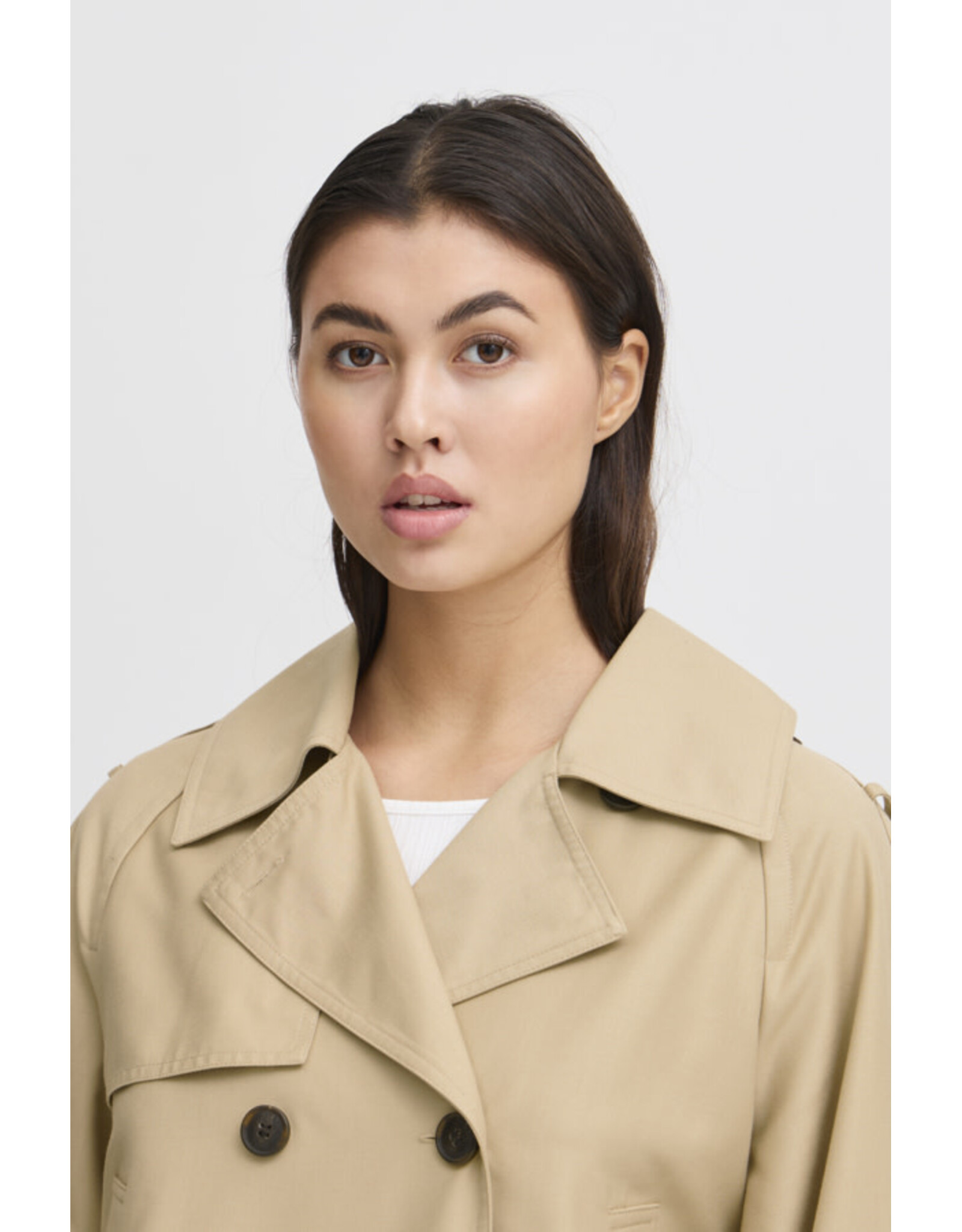 ICHI ICHI - Parza Cropped Trench (Cornstalk)