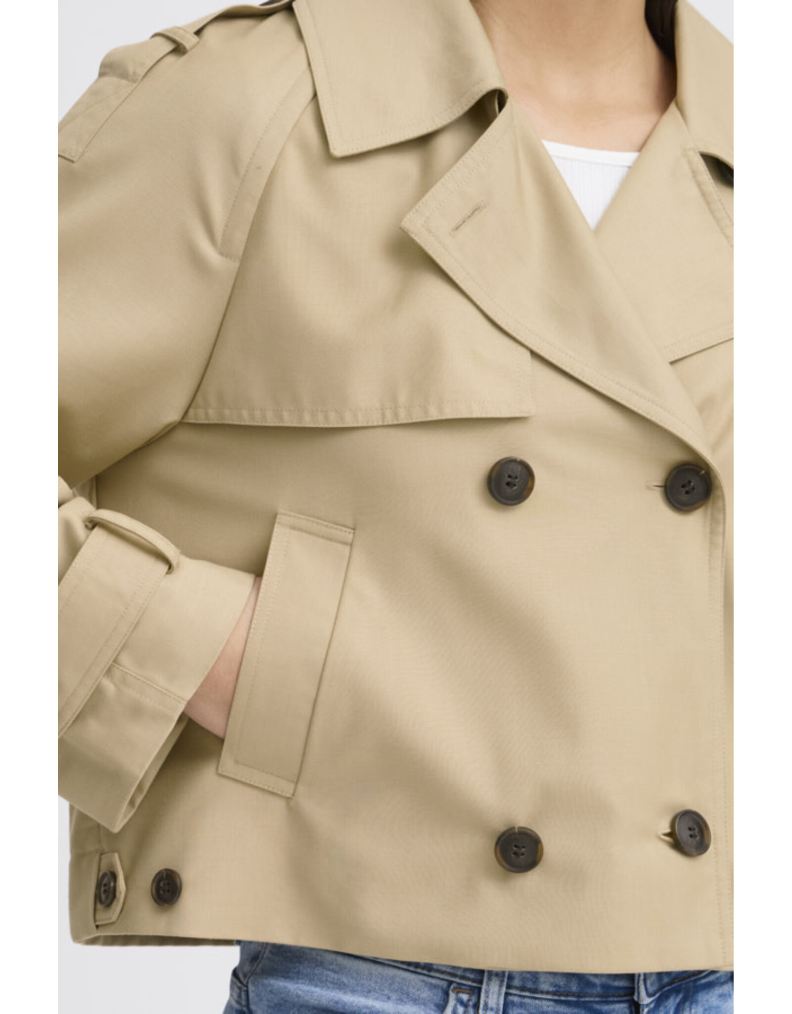ICHI ICHI - Parza Cropped Trench (Cornstalk)
