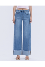 VERVET VERVET - High Rise Medium Wash Cuffed Wide Jeans (Adore You)