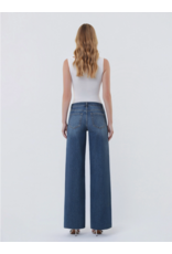 VERVET VERVET - High Rise Dark Wash Clean Cut Raw Hem Wide Jeans (Ingenuously)