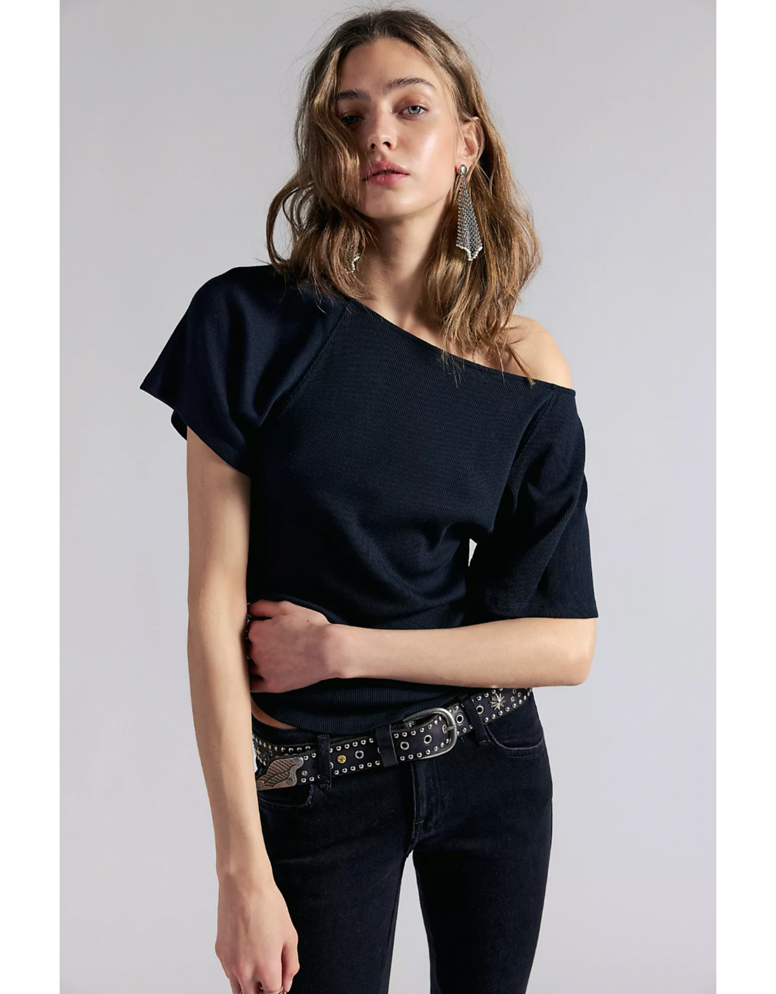 Free people Free People - Lucy Off-The-Shoulder Tee (Black)