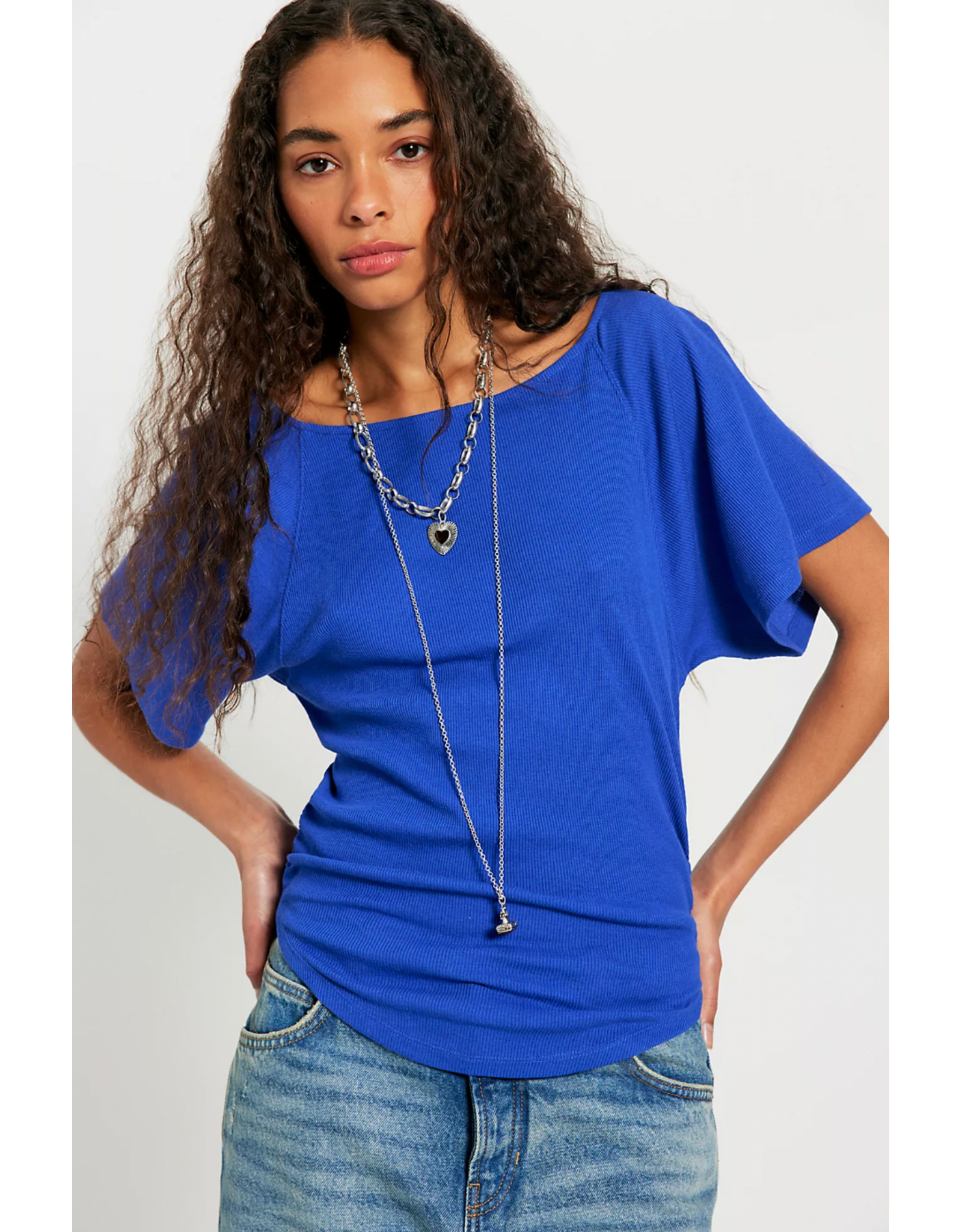 Free people Free People - Lucy Off-The-Shoulder Tee (Violet Splendour)