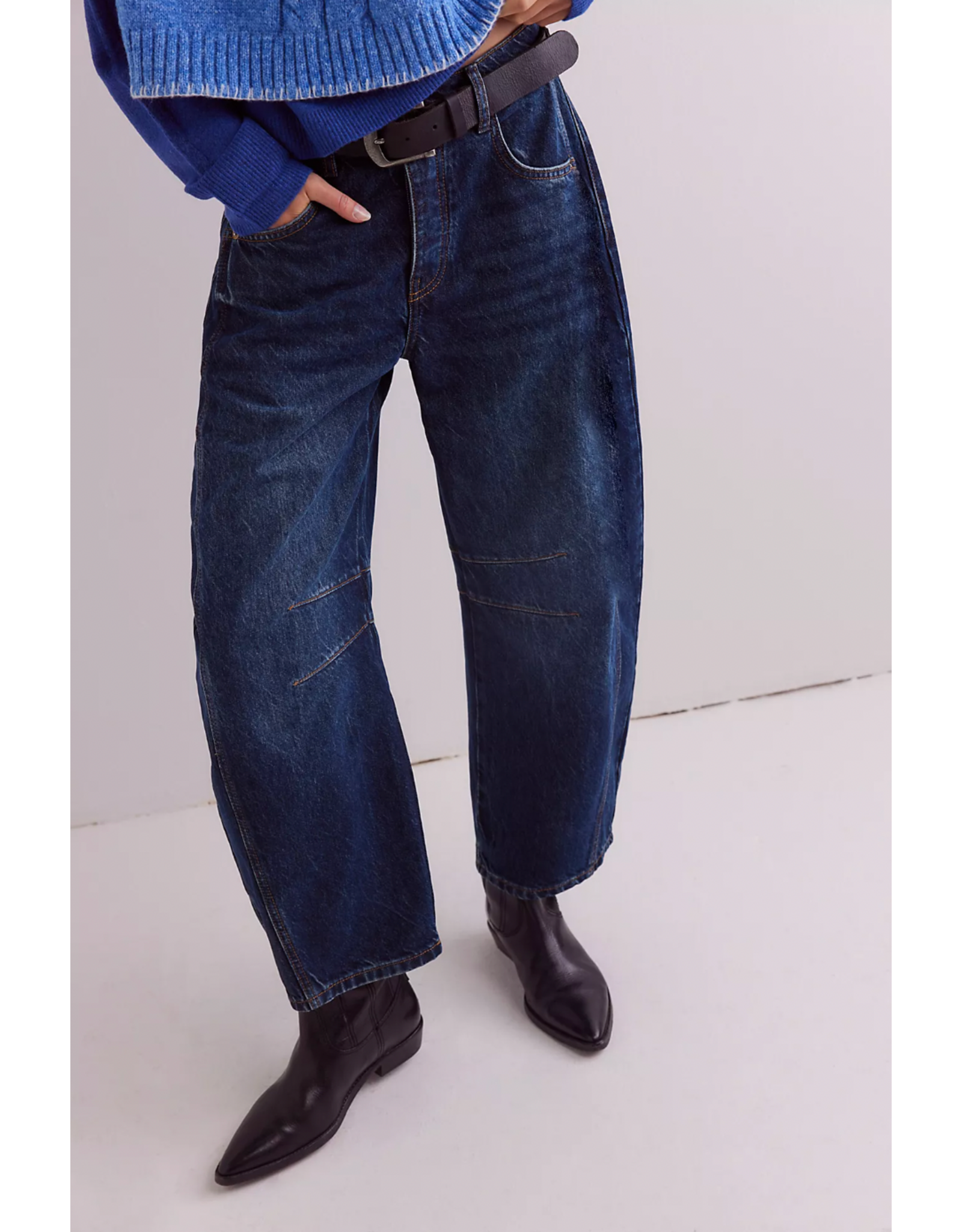 Free people Free People - Good Luck Midrise Barrel Jean (Deep End)