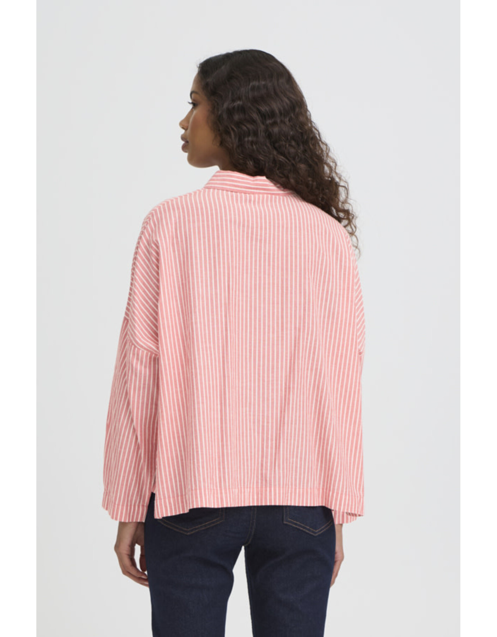 ICHI ICHI - Giley Striped Button Up (Birch / Pink)