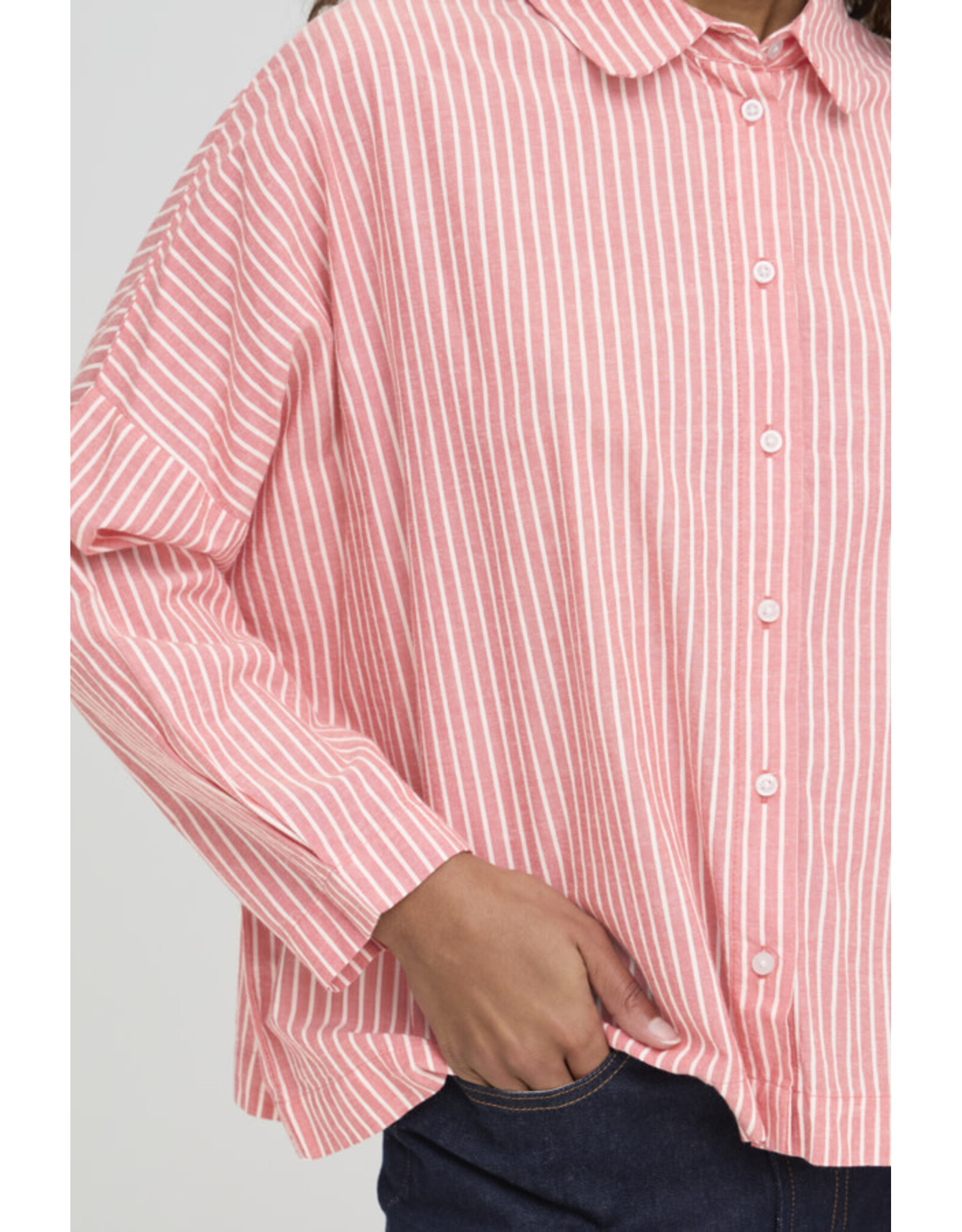 ICHI ICHI - Giley Striped Button Up (Birch / Pink)