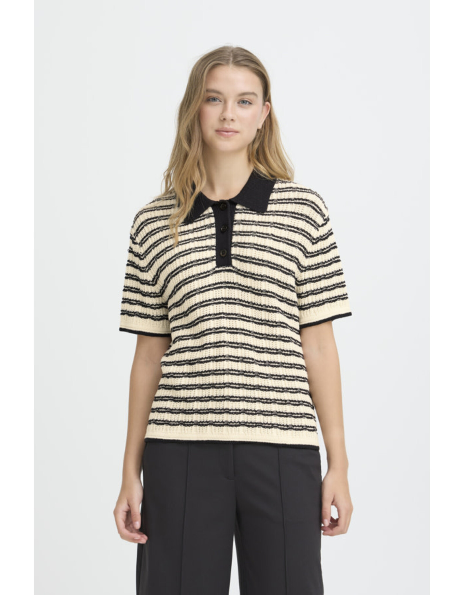 ICHI ICHI - Chany Striped Polo