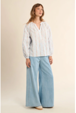 Molly Bracken Molly Bracken -  Stripe / Floral Button Up Blouse