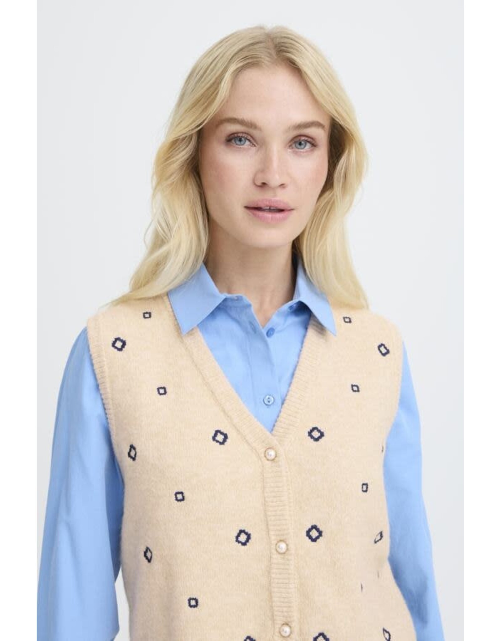 b.young b.young - Nadika Embroidered Vest (Oyster)