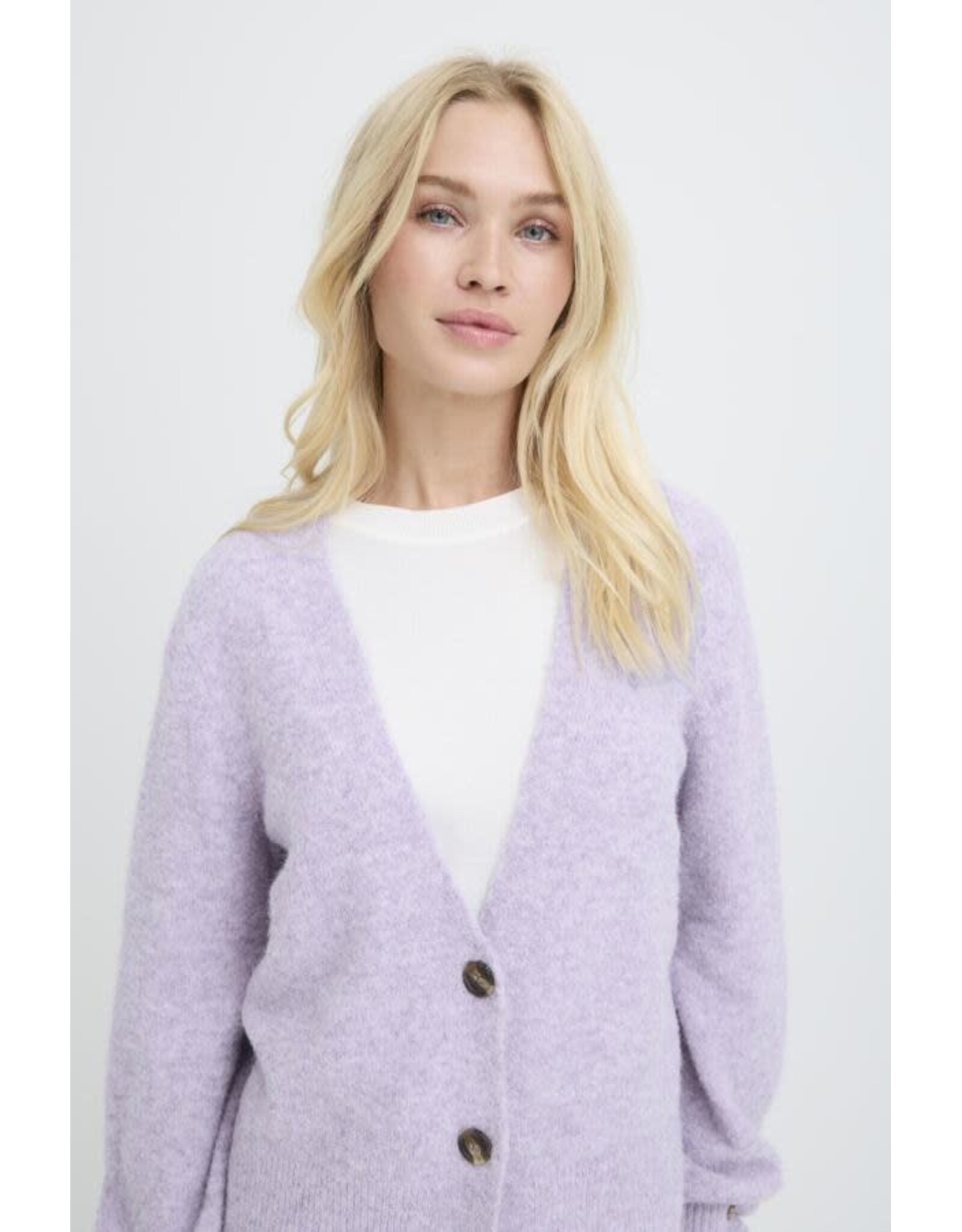 b.young b.young - Omea Frill Cardigan (English Lavender)