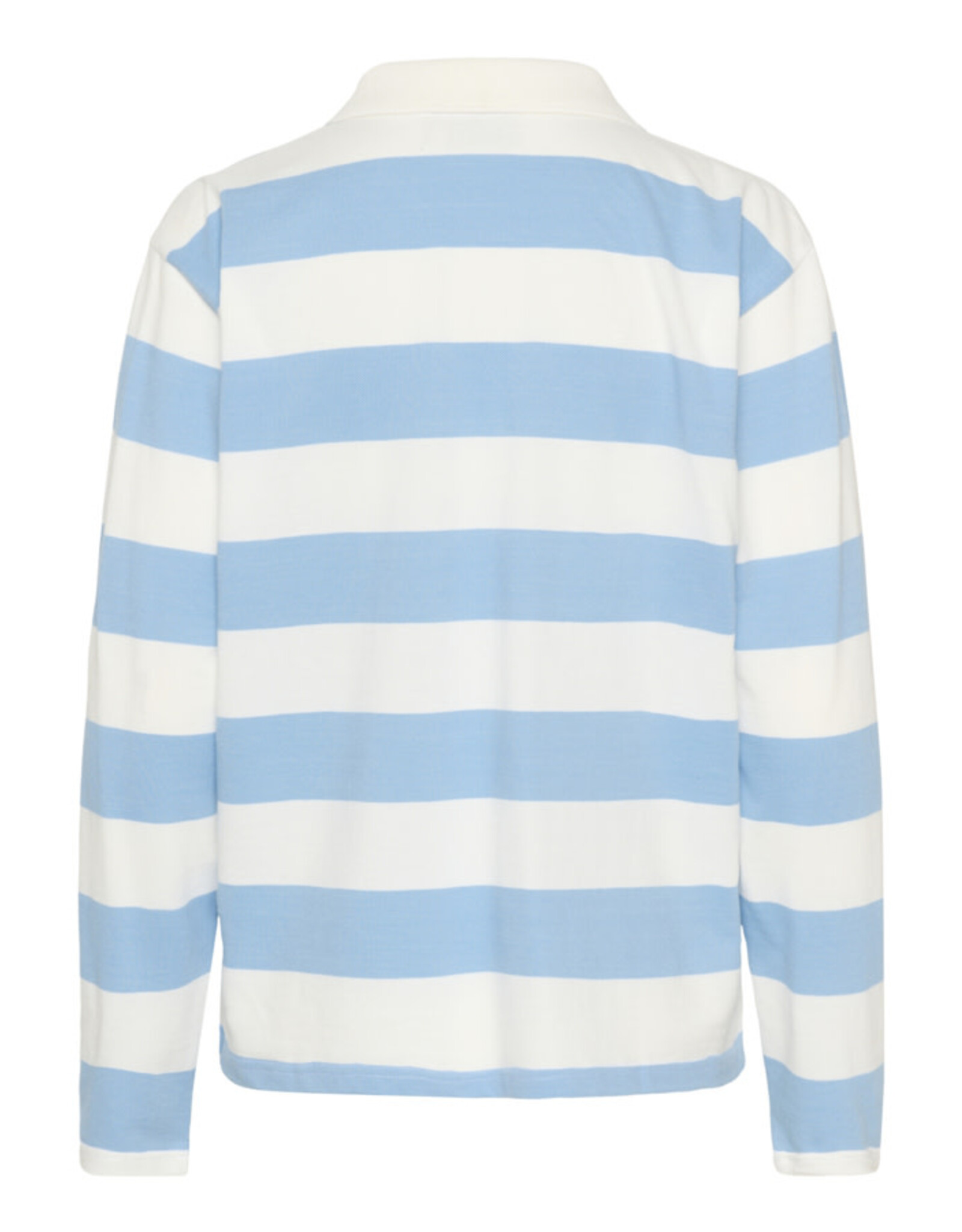 Kaffe Kaffe - Miala Long Sleeve Polo Shirt (Chalk / Powder Blue)