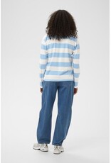 Kaffe Kaffe - Miala Long Sleeve Polo Shirt (Chalk / Powder Blue)