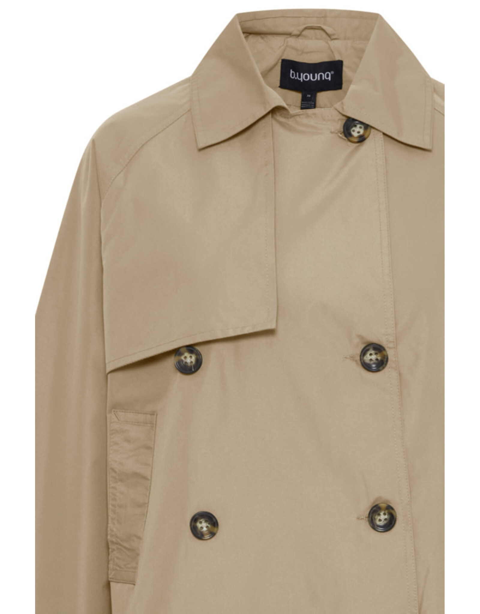 b.young b.young - Calea Cropped Trench Coat (Safari)