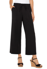 Liverpool Liverpool - Pull-on Tie Waist Wide Leg Ankle Pants (Black)