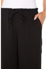 Liverpool Liverpool - Pull-on Tie Waist Wide Leg Ankle Pants (Black)