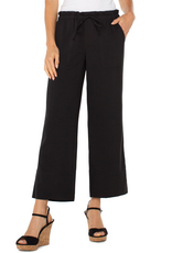 Liverpool Liverpool - Pull-on Tie Waist Wide Leg Ankle Pants (Black)