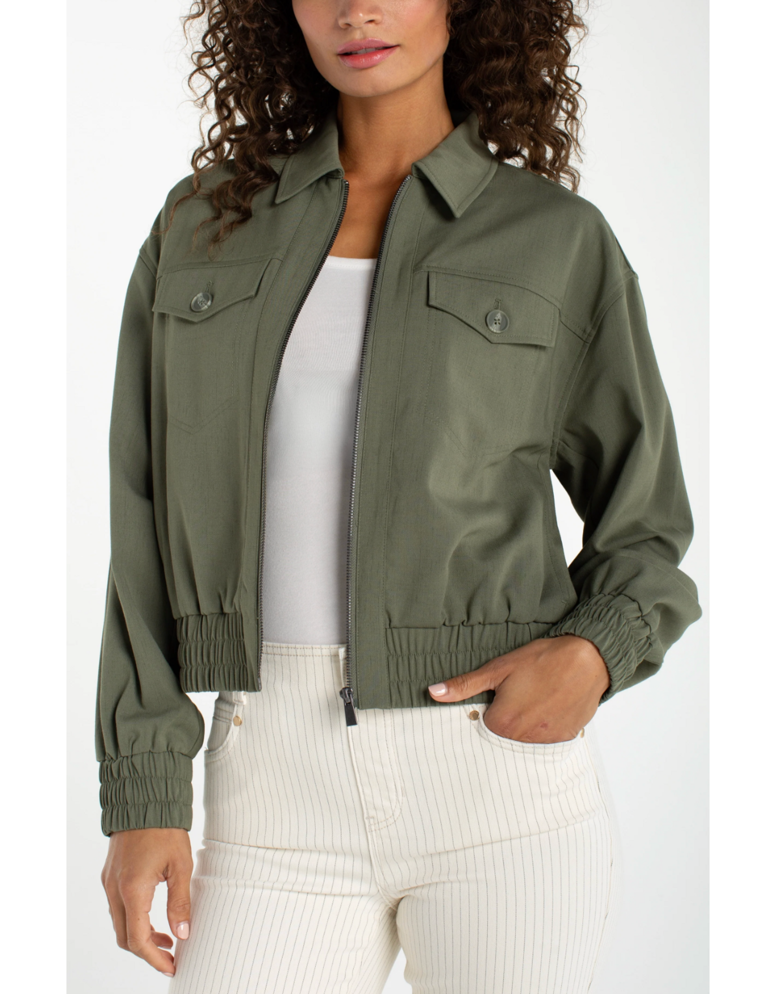 Liverpool Liverpool - Zip Front Jacket (Martini Olive)