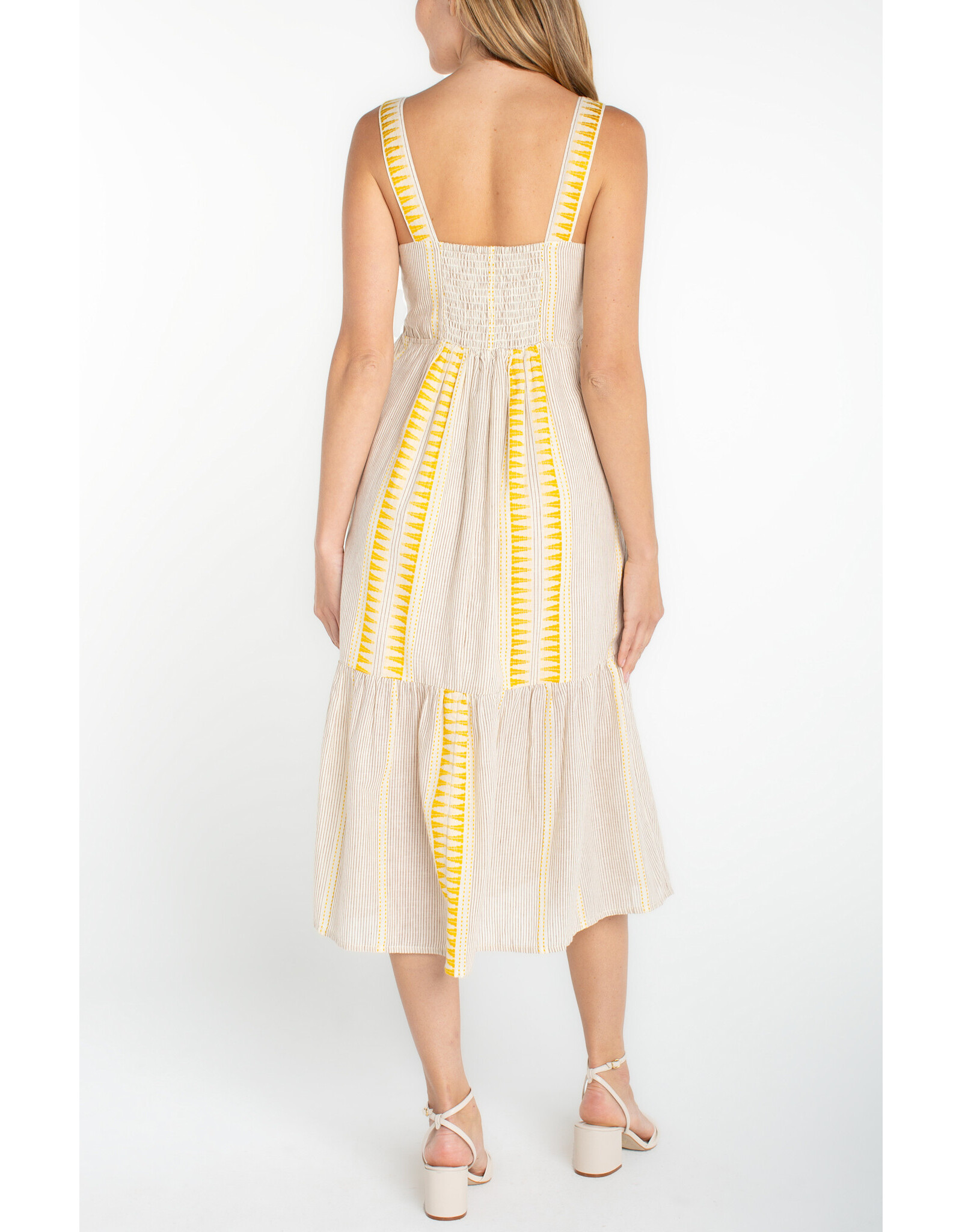 Liverpool Liverpool - Sleeveless Midi Dress (Cream / Brown Stripe)
