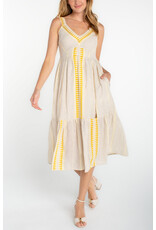 Liverpool Liverpool - Sleeveless Midi Dress (Cream / Brown Stripe)