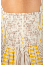 Liverpool Liverpool - Sleeveless Midi Dress (Cream / Brown Stripe)