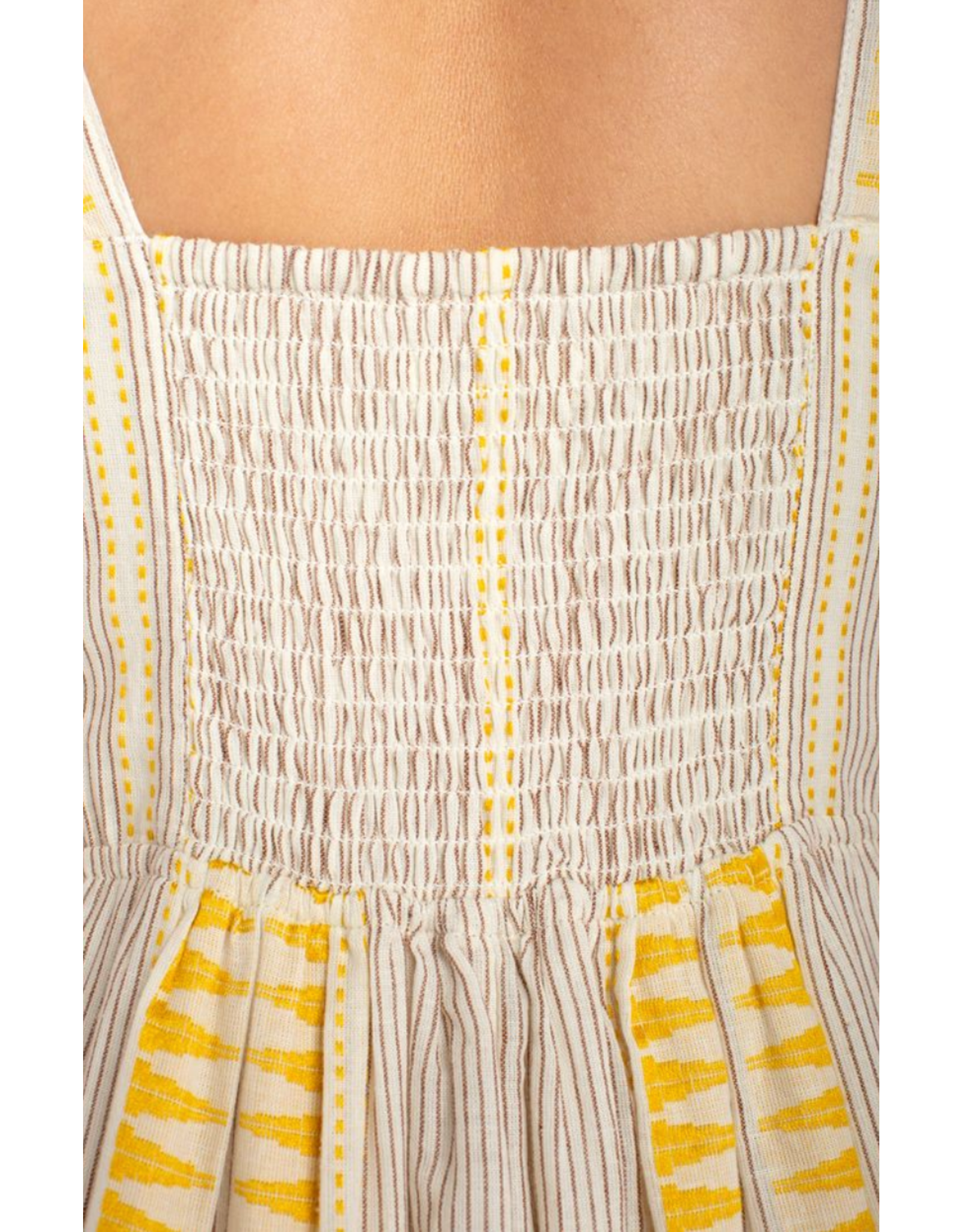 Liverpool Liverpool - Sleeveless Midi Dress (Cream / Brown Stripe)