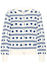 ICHI ICHI - Brielle Heart Print Cardigan (Birch / Blue)