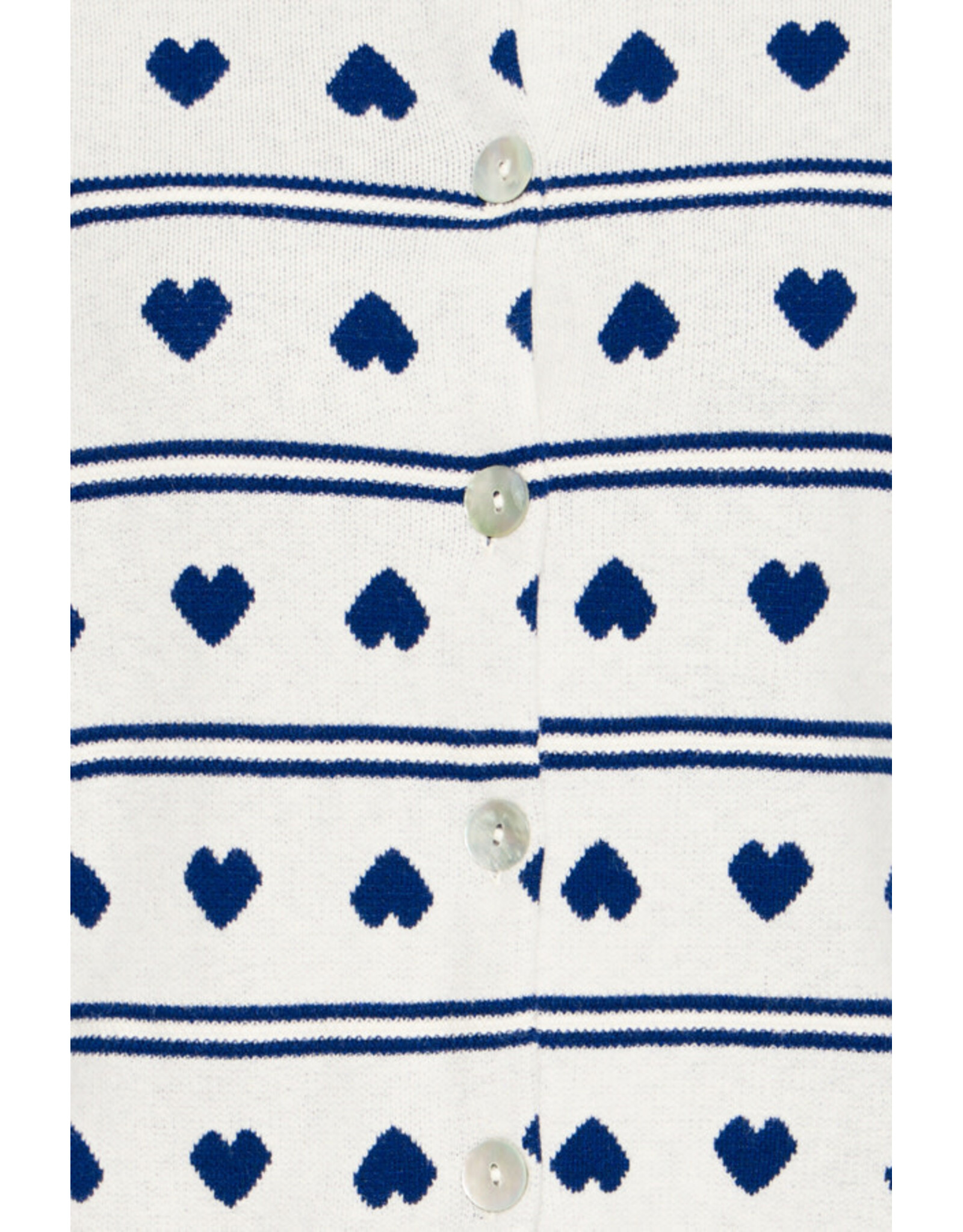 ICHI ICHI - Brielle Heart Print Cardigan (Birch / Blue)